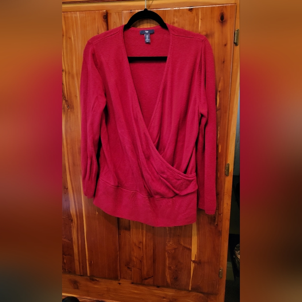 Wrap long sleeve sweater top